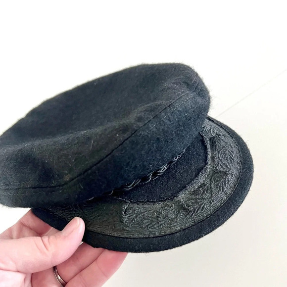 Greek Fisherman Cap Vintage Black Wool Blend Made in Greece Size‎ 7 - Picture 5 of 11